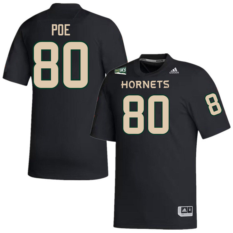 Sacramento State Hornets #80 Tommy Poe College Football Jerseys Stitched-Black